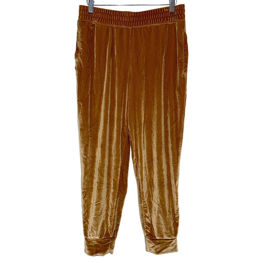 Fabletics Luxe Velour Jogger Gold Yellow Elastic Athletic Sweatpants Size Medium